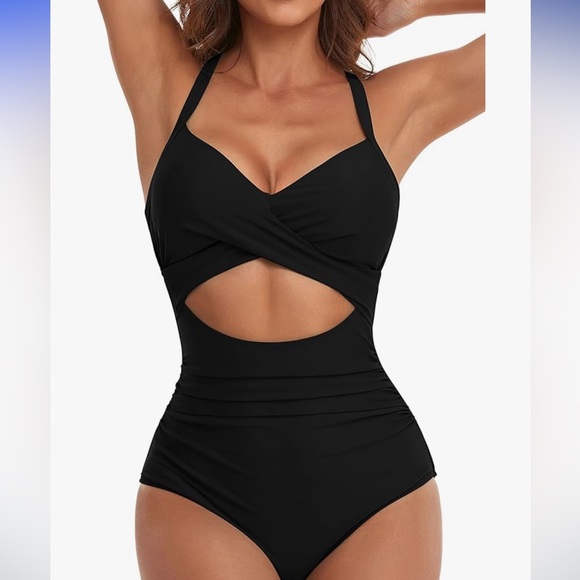 Eomenie Women's One Piece Swimsuits Tummy Control Cutout High Waisted - Picture 1 of 4